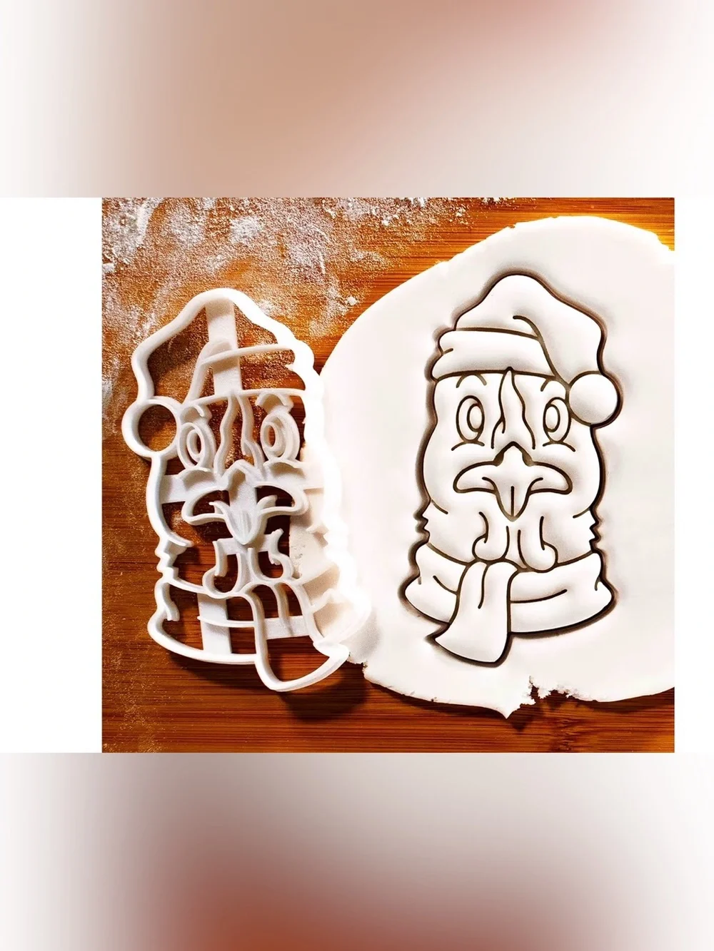 Santa Chicken Face Cookie Cutter